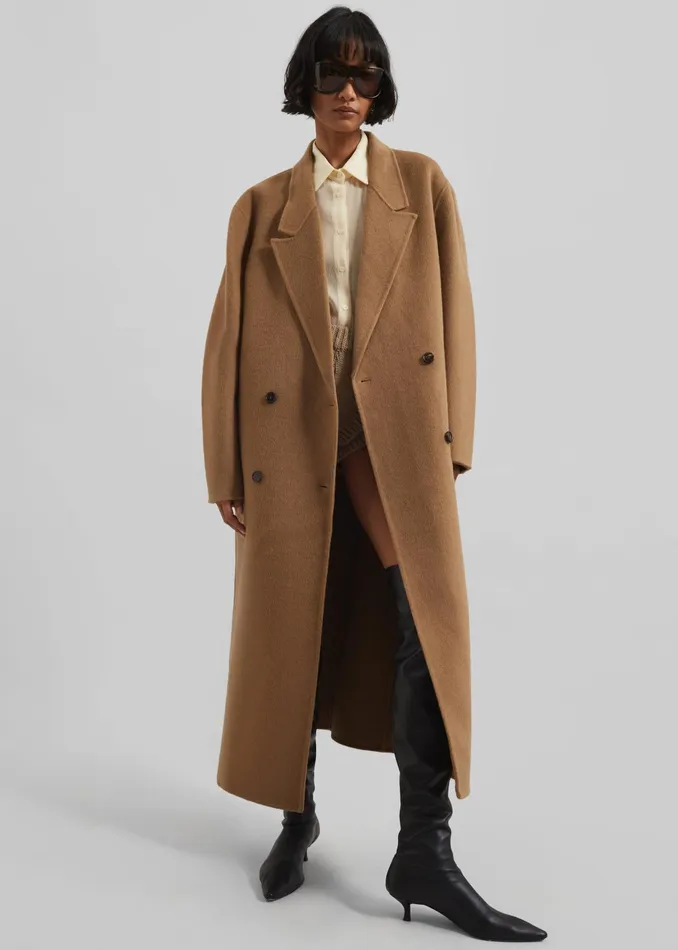 The Frankie Shop Outerwear Veonce Oversized Wool Coat 8211 Camel 8211 Women