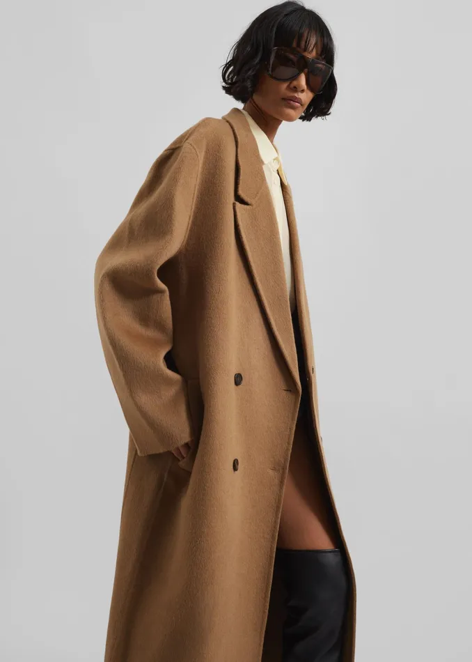 The Frankie Shop Outerwear Veonce Oversized Wool Coat 8211 Camel 8211 Women
