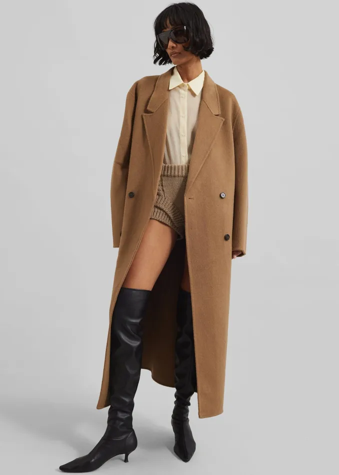 The Frankie Shop Outerwear Veonce Oversized Wool Coat 8211 Camel 8211 Women