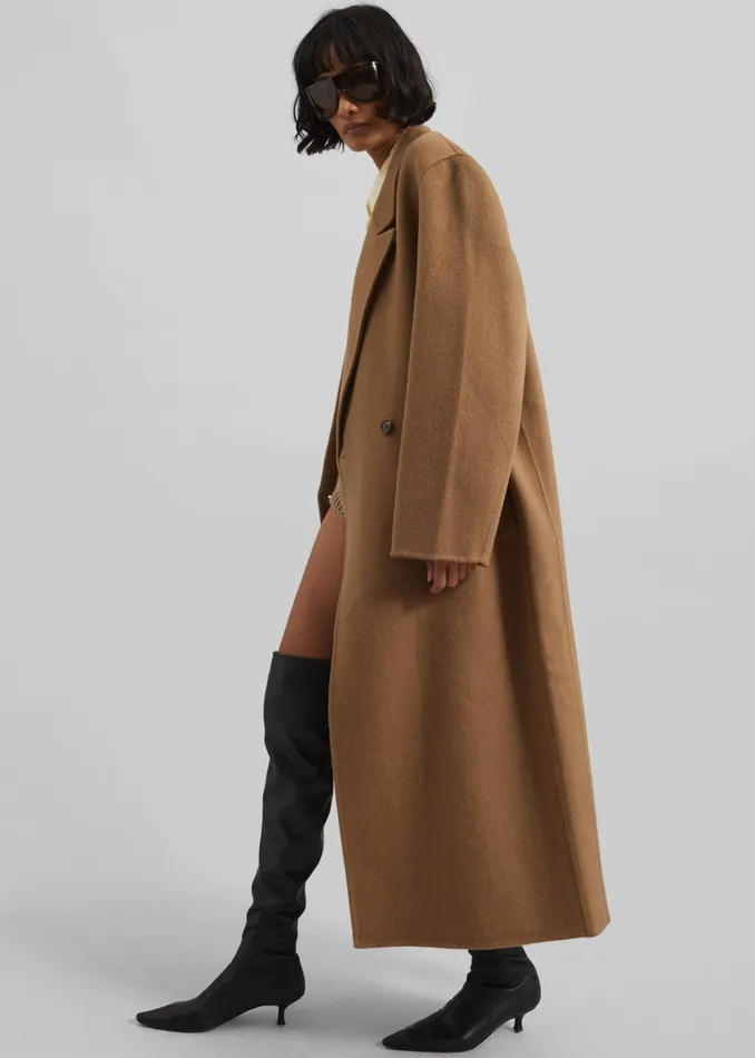 The Frankie Shop Outerwear Veonce Oversized Wool Coat 8211 Camel 8211 Women