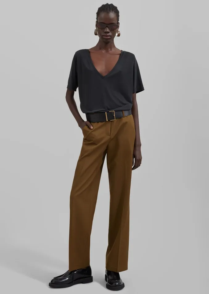 The Frankie Shop Tops Asten VNeck TShirt 8211 Black 8211 Women