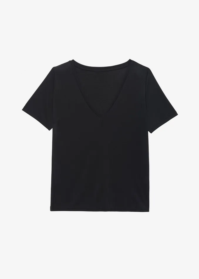 The Frankie Shop Tops Asten VNeck TShirt 8211 Black 8211 Women