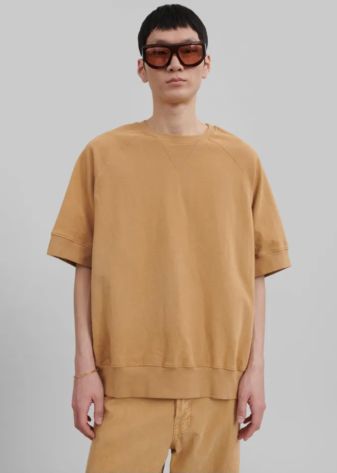 The Frankie Shop Tops Caz Boxy Tee 8211 Camel 8211 Men