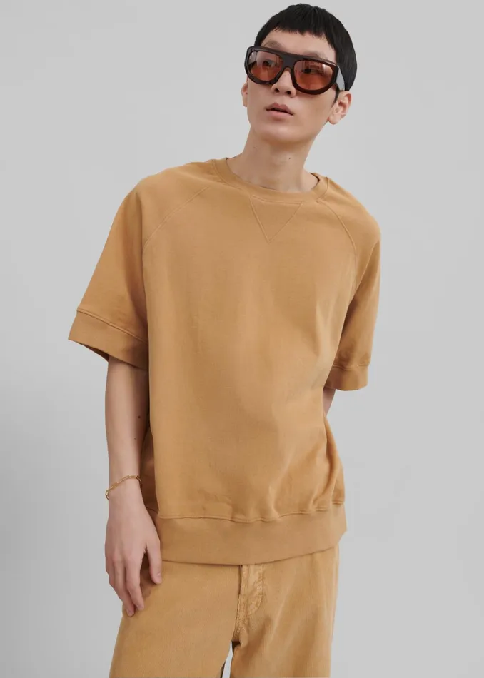 The Frankie Shop Tops Caz Boxy Tee 8211 Camel 8211 Men