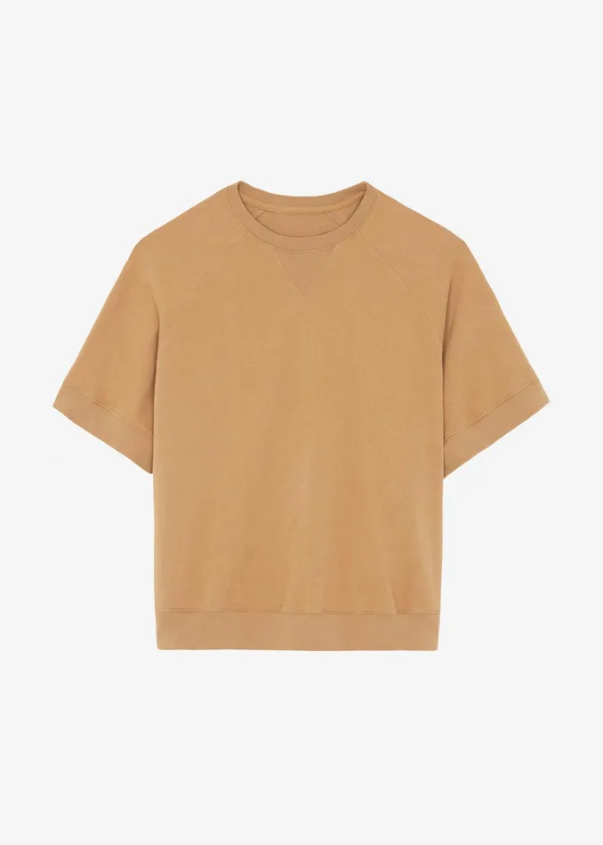The Frankie Shop Tops Caz Boxy Tee 8211 Camel 8211 Men