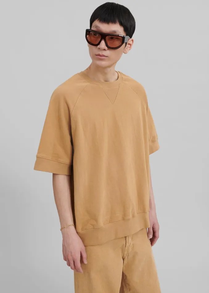 The Frankie Shop Tops Caz Boxy Tee 8211 Camel 8211 Men