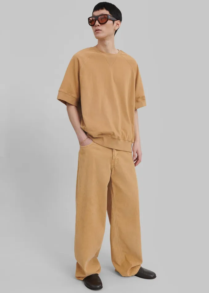 The Frankie Shop Tops Caz Boxy Tee 8211 Camel 8211 Men