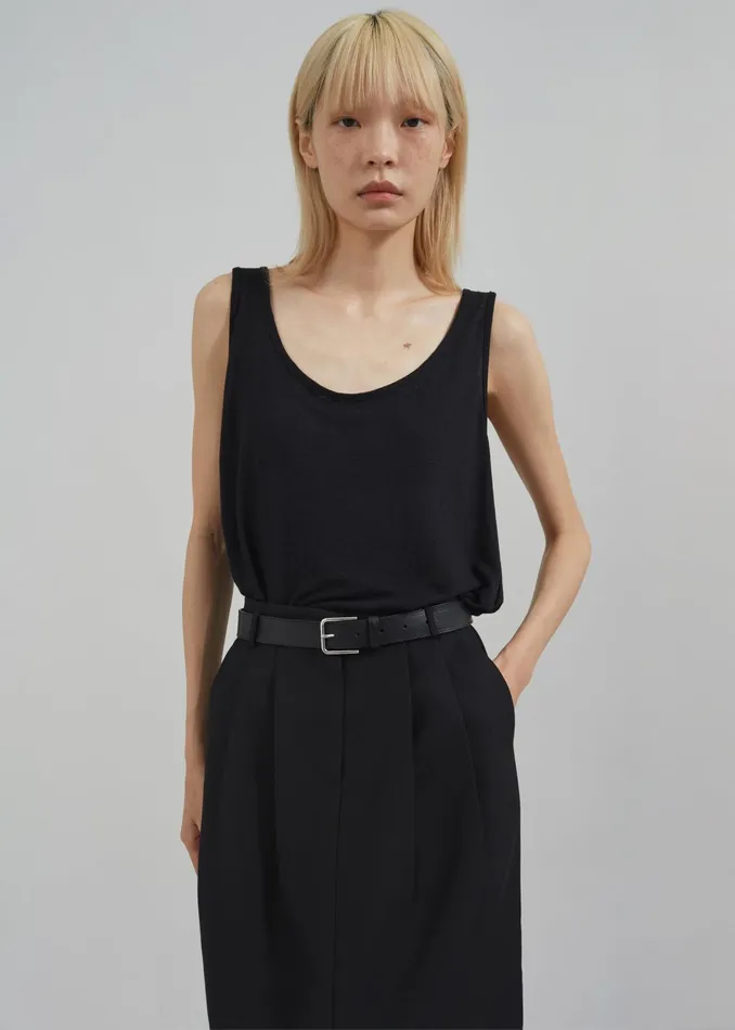 The Frankie Shop Tops Josie Scoop Neck Tank Top 8211 Black 8211 Women