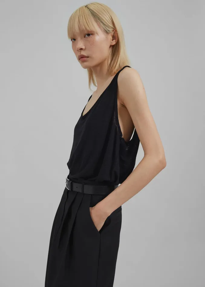 The Frankie Shop Tops Josie Scoop Neck Tank Top 8211 Black 8211 Women