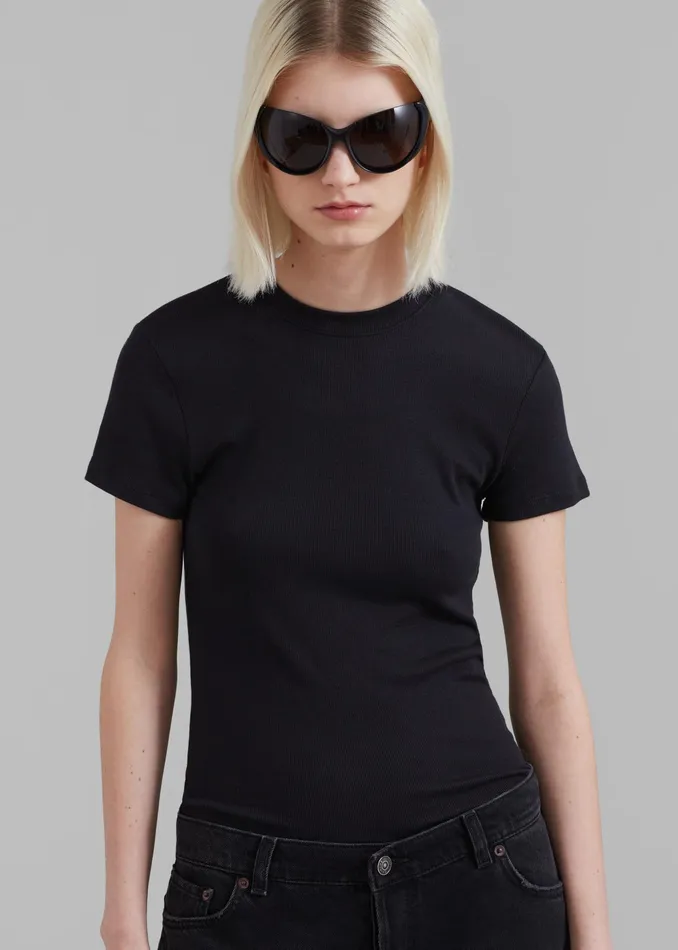 The Frankie Shop Tops Palmira Tee 8211 Black 8211 Women