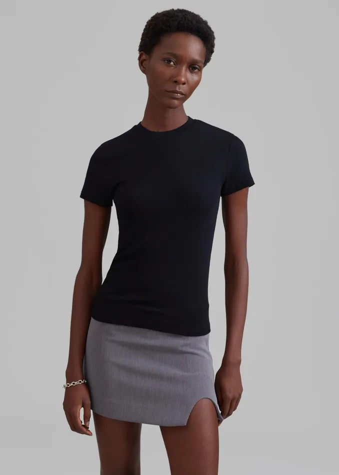 The Frankie Shop Tops Palmira Tee 8211 Black 8211 Women