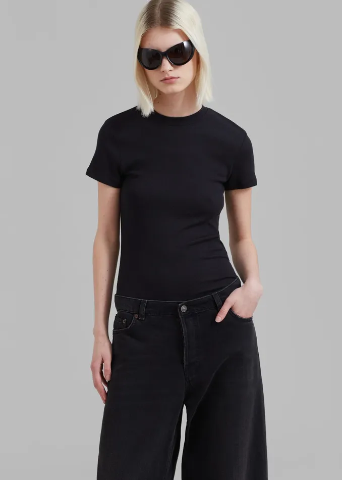 The Frankie Shop Tops Palmira Tee 8211 Black 8211 Women