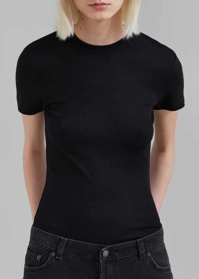 The Frankie Shop Tops Palmira Tee 8211 Black 8211 Women