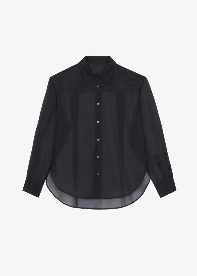 The Frankie Shop Tops Peri Sheer Shirt 8211 Black 8211 Women