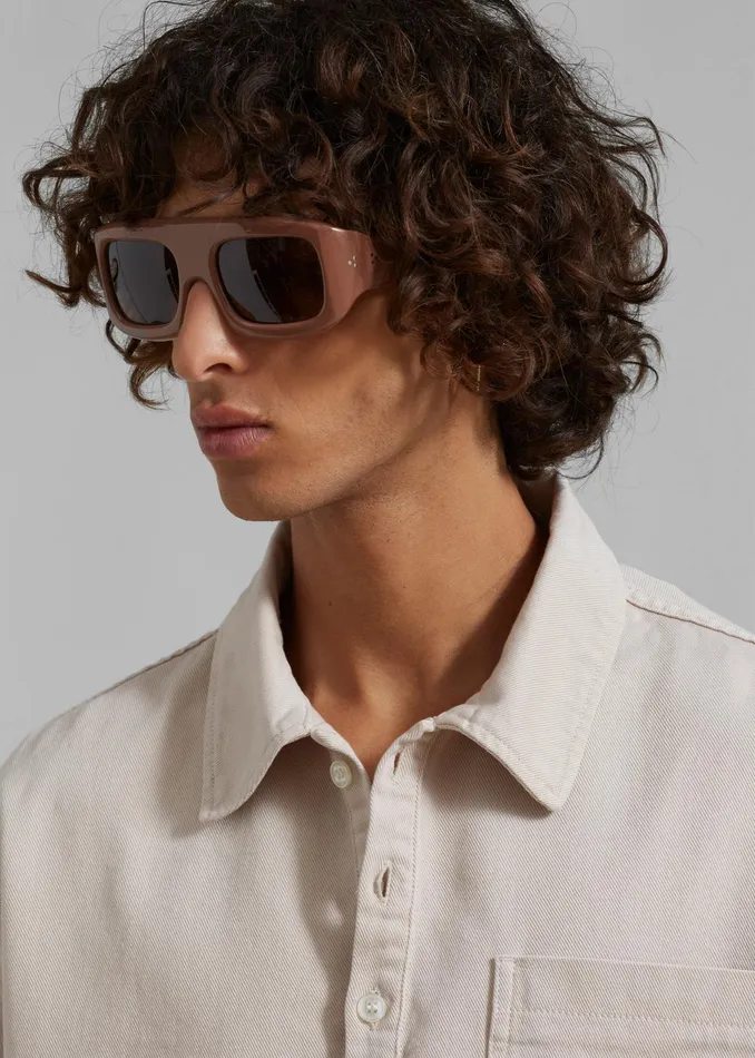 The Frankie Shop Tops Ray Popover Denim Shirt 8211 Natural 8211 Men