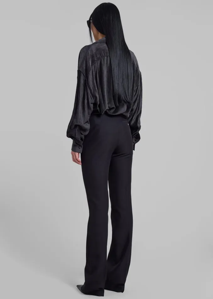 The Frankie Shop Tops Serin Corduroy Shirt 8211 Black 8211 Women