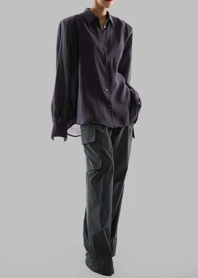 The Frankie Shop Tops Zoula Padded Shirt 8211 Charcoal 8211 Women