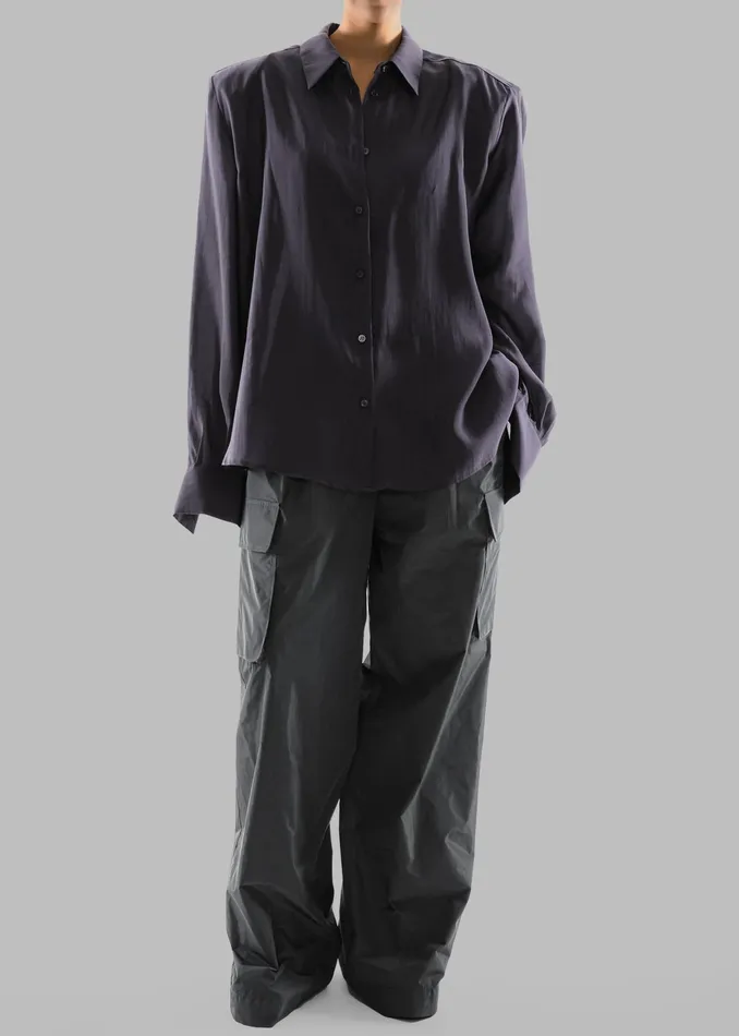 The Frankie Shop Tops Zoula Padded Shirt 8211 Charcoal 8211 Women