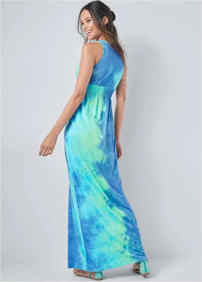 TIE DYE MAXI DRESS Blue Multi Women VENUS Sundresses