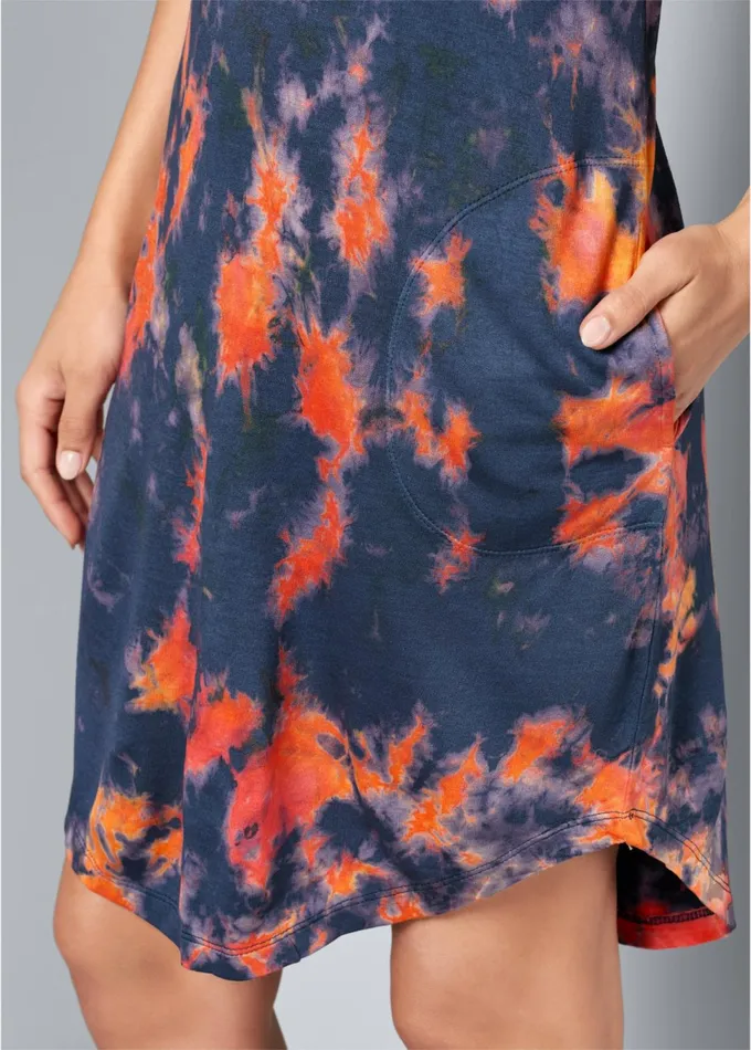 TIE DYE TANK DRESS Blue Multi Women VENUS Dresses