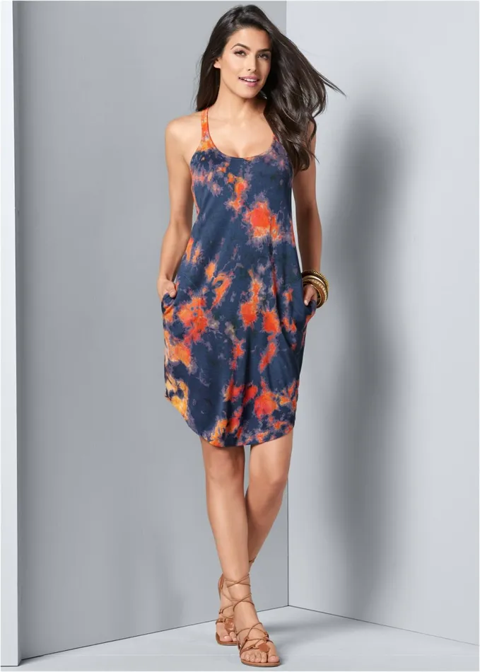 TIE DYE TANK DRESS Blue Multi Women VENUS Dresses