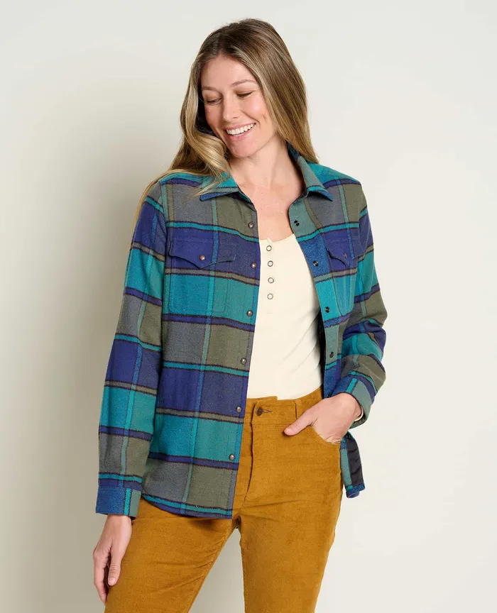 Tops and TShirts Women8217s Folk Yeah Shirt Jacket Cyan ToadandCo