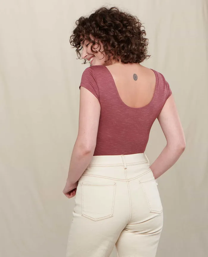Tops and TShirts Women8217s Gemma Short Sleeve Bodysuit Wild Ginger ToadandCo