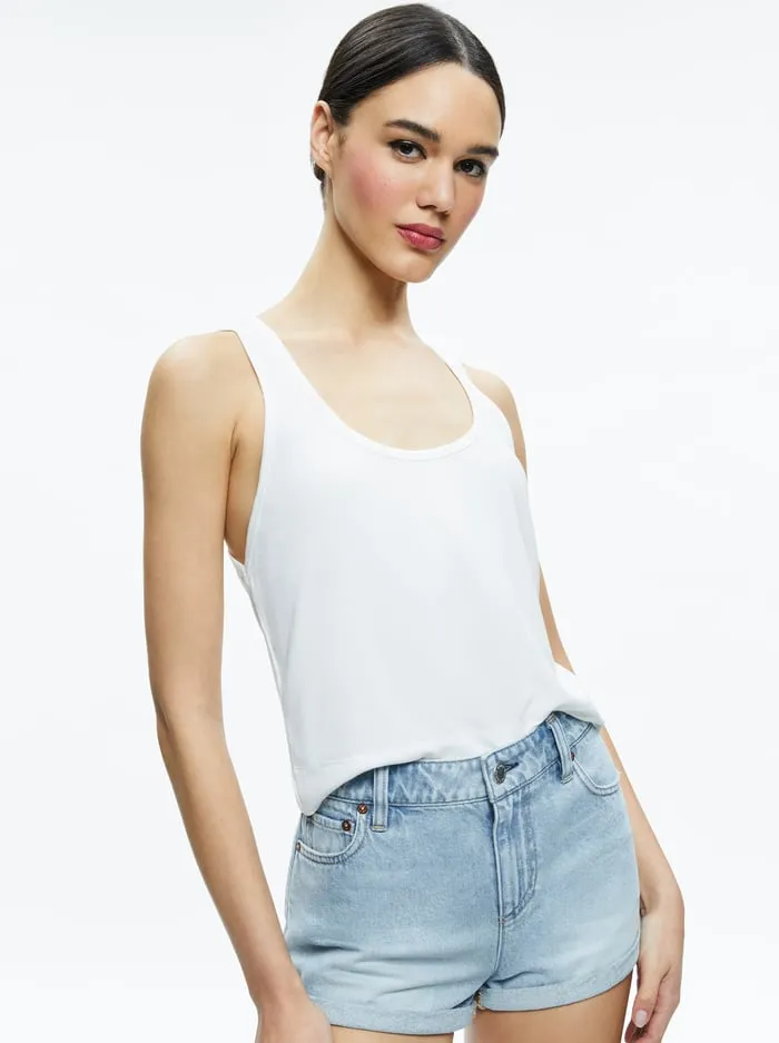 Tops Women Alice Olivia Avril Boxy Tank Off White