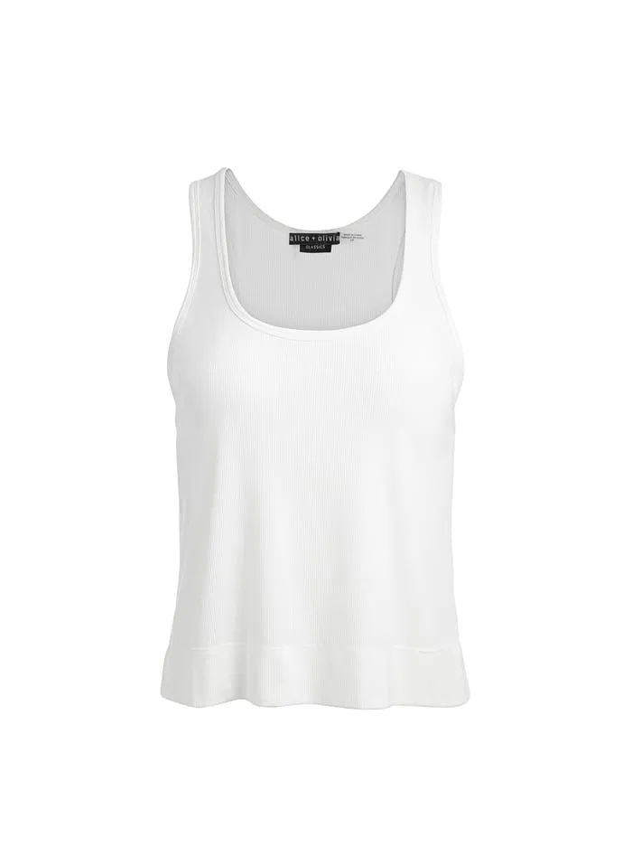 Tops Women Alice Olivia Avril Boxy Tank Off White