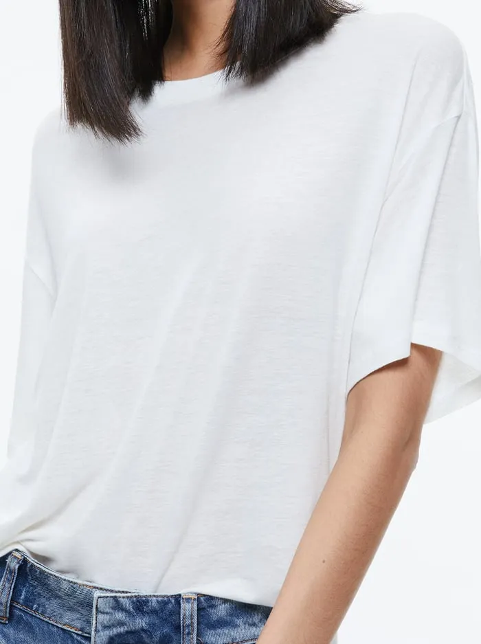 Tops Women Alice Olivia Evan Oversized Tee Off White