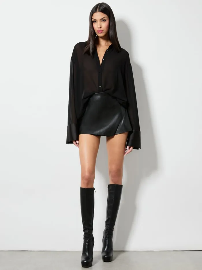 Tops Women Alice Olivia Finely Button Down Black