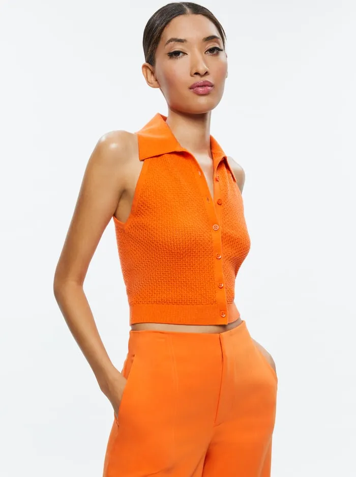 Tops Women Alice Olivia Miles Collared Tank Light Mango
