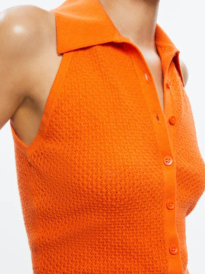 Tops Women Alice Olivia Miles Collared Tank Light Mango