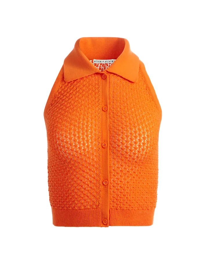 Tops Women Alice Olivia Miles Collared Tank Light Mango