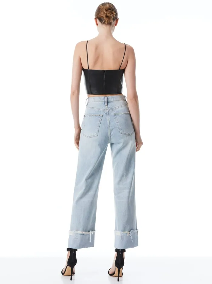 Tops Women Alice Olivia Pearle Vegan Bustier Black