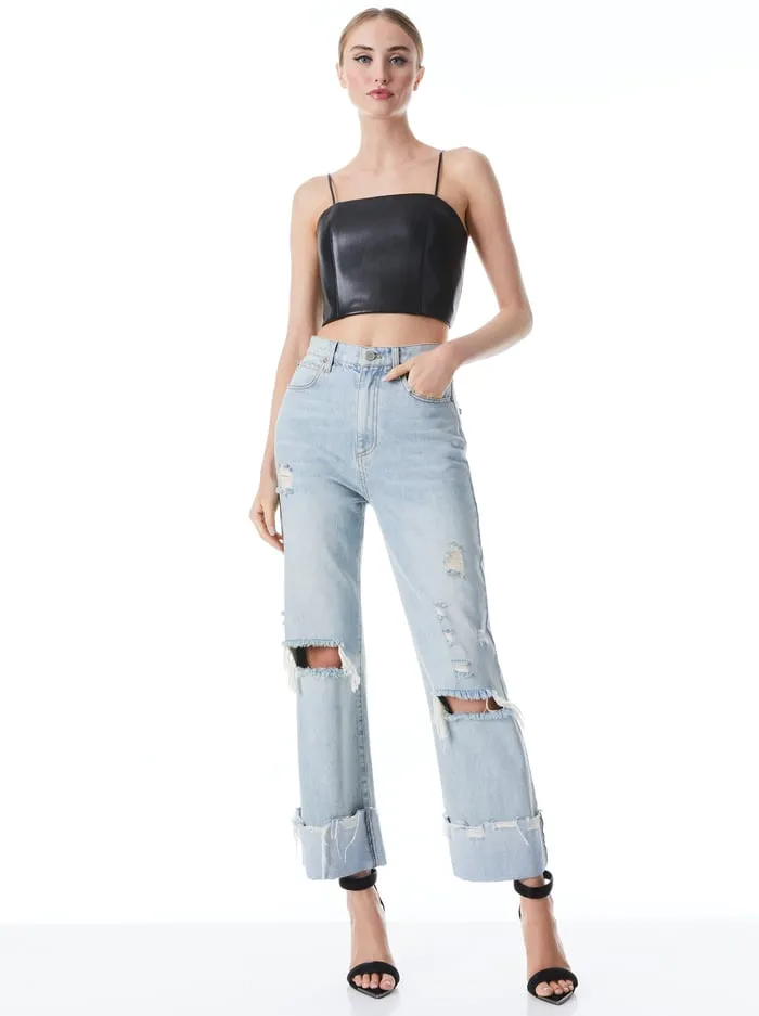 Tops Women Alice Olivia Pearle Vegan Bustier Black
