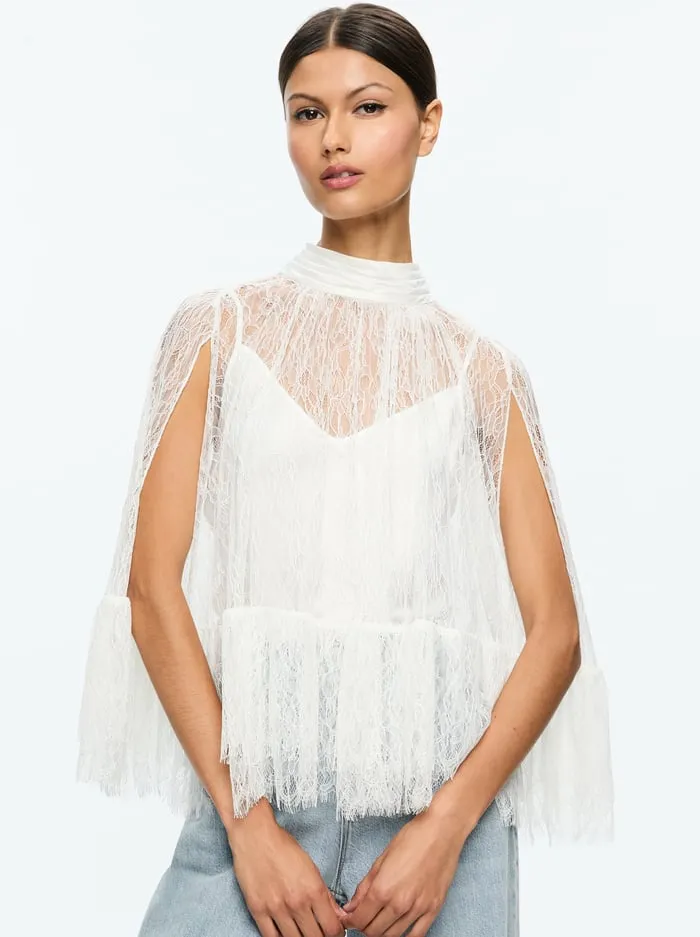 Tops Women Alice Olivia Zenon Top With Cami Off White