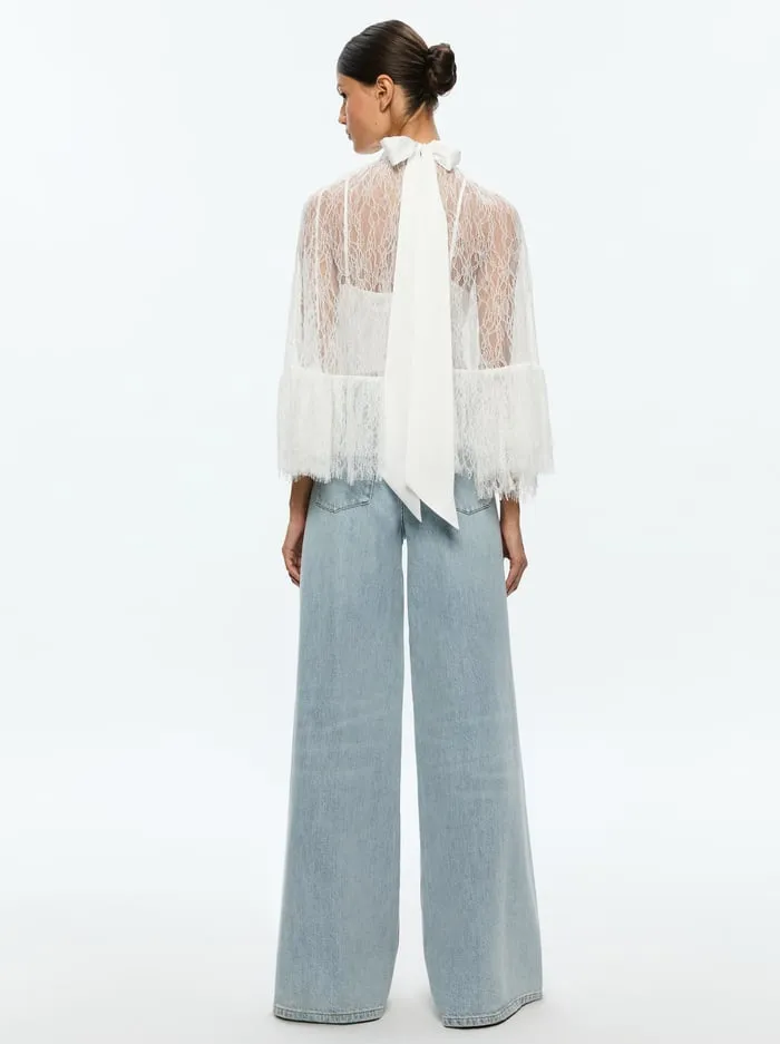 Tops Women Alice Olivia Zenon Top With Cami Off White