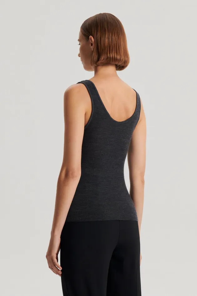 Tops Women Scanlan Theodore BABYWOOL SINGLET Charcoal All Tops Women Scanlan Theodore BABYWOOL SINGLET Charcoal All