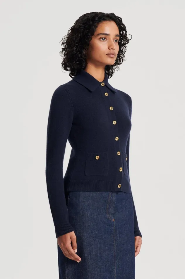 Tops Women Scanlan Theodore CASHMERE SHIRT Navy Tops Women Scanlan Theodore CASHMERE SHIRT Navy