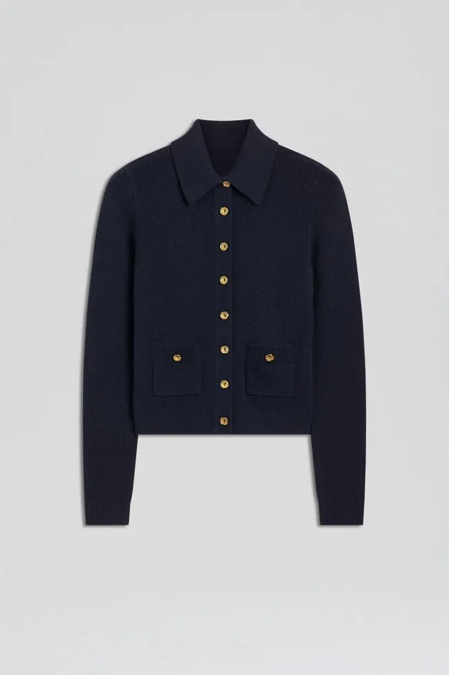 Tops Women Scanlan Theodore CASHMERE SHIRT Navy Tops Women Scanlan Theodore CASHMERE SHIRT Navy