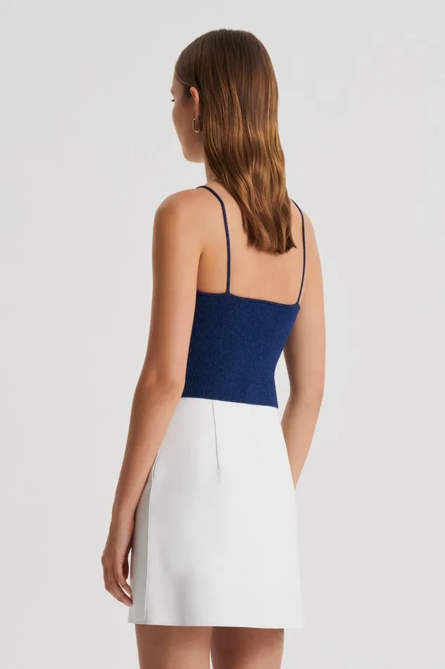 Tops Women Scanlan Theodore METALLIC KNIT CAMISOLE Navy Tops Women Scanlan Theodore METALLIC KNIT CAMISOLE Navy