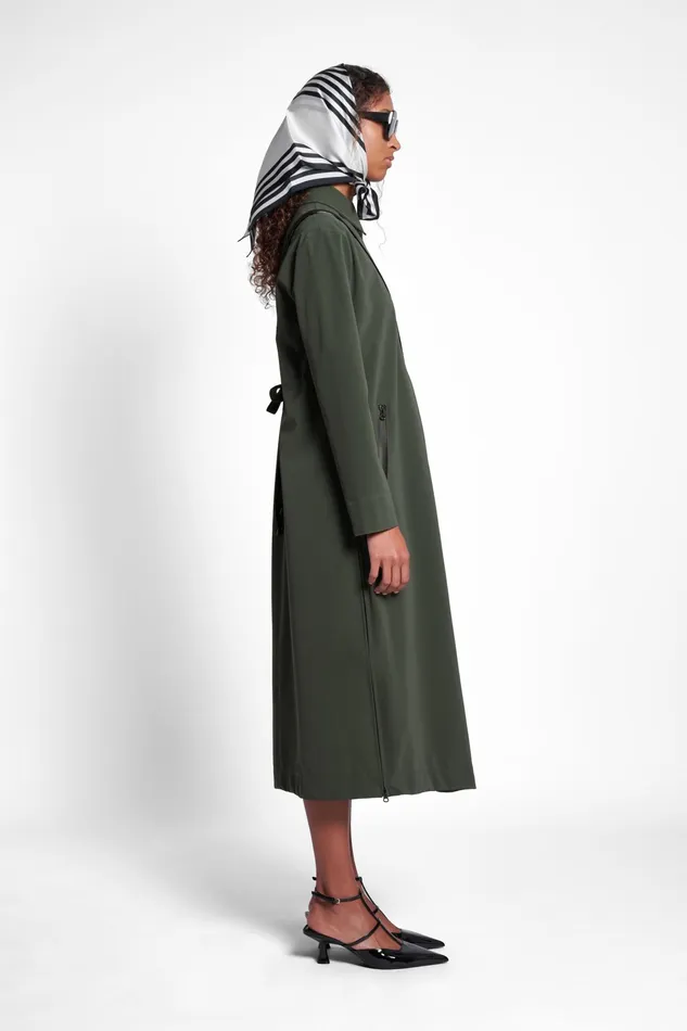 Trench Coats Women Stutterheim Hornstull Matte Long Raincoat Green