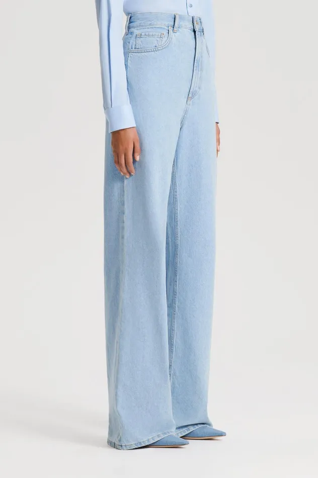 Trousers Women Scanlan Theodore DENIM DRAPE LEG JEAN Lightindigo1175 Trousers Women Scanlan Theodore DENIM DRAPE LEG JEAN Lightindigo1175