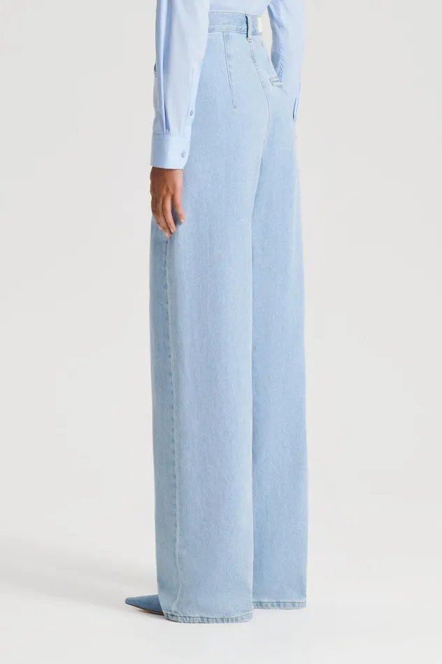 Trousers Women Scanlan Theodore DENIM DRAPE LEG JEAN Lightindigo1175 Trousers Women Scanlan Theodore DENIM DRAPE LEG JEAN Lightindigo1175