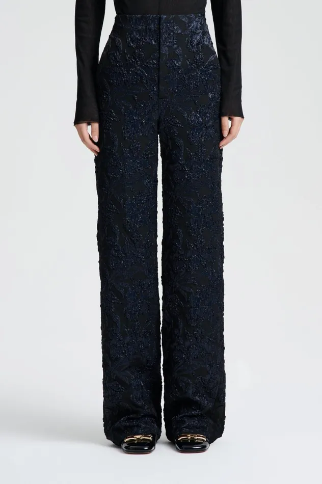 Trousers Women Scanlan Theodore FRENCH JACQUARD TROUSER Black Trousers Women Scanlan Theodore FRENCH JACQUARD TROUSER Black