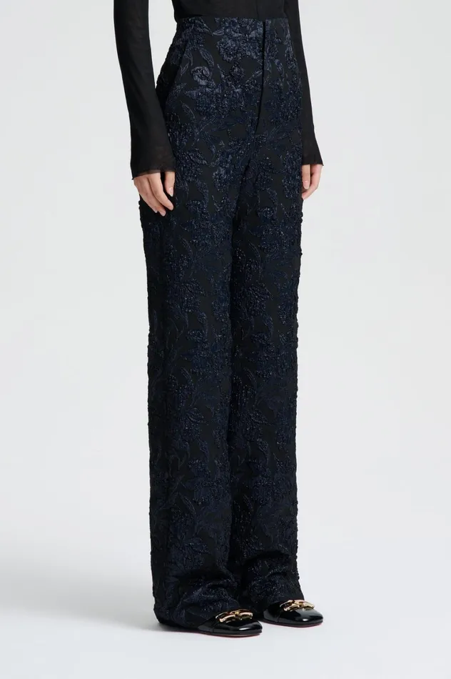 Trousers Women Scanlan Theodore FRENCH JACQUARD TROUSER Black Trousers Women Scanlan Theodore FRENCH JACQUARD TROUSER Black