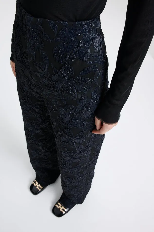 Trousers Women Scanlan Theodore FRENCH JACQUARD TROUSER Black Trousers Women Scanlan Theodore FRENCH JACQUARD TROUSER Black