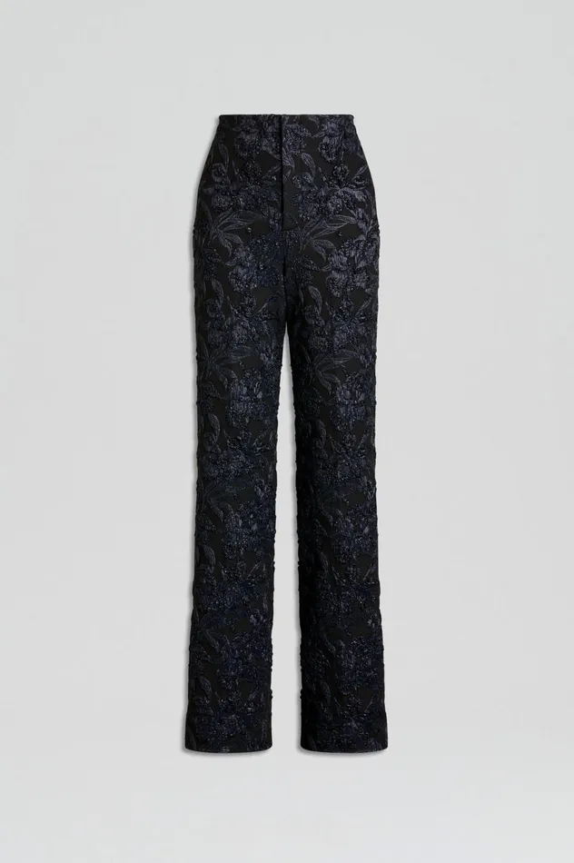 Trousers Women Scanlan Theodore FRENCH JACQUARD TROUSER Black Trousers Women Scanlan Theodore FRENCH JACQUARD TROUSER Black