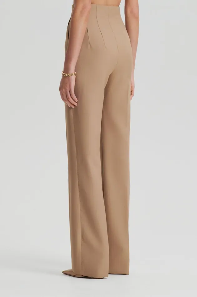 Trousers Women Scanlan Theodore WOOL BARATHEA SLIM TROUSER Camel Trousers Women Scanlan Theodore WOOL BARATHEA SLIM TROUSER Camel